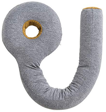 SINOVATI KIWEE Nackenkissen Nackenhörnchen Lollipop Design mit Memory Foam Orthopädisches Ergonomisches Nackenstützkissen fürs Reisen, Zuhause und Büro im Auto Flugzeug Zug (Sesam Grau)