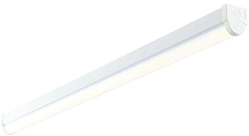 4ft (Feet) 24W Single Cool White LED Linear Ceiling Strip Light – Energy Efficient Fluorescent Replacement – 4000K 2800 Lumen Bright Low Profile Flush Slim Batten – Office Corridor/Garage Fitting