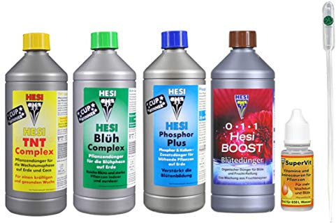 Hesi Hest Starter Set Medium TNT + Blüh Complex + Phosphor Plus + Boost 1 litro + 10 ml Super-VIT