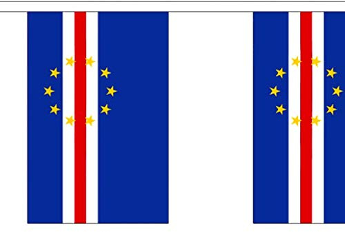 Cape Verde vimpel - Afrika - 9 meter vimpel - polyester - 30 flaggor per 9 m längd - FlagSuperstore