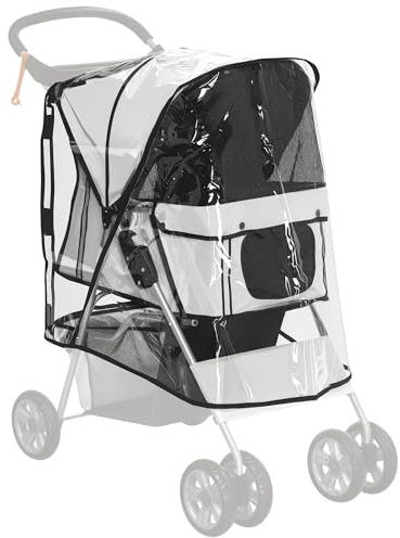 PawHut Dog Stroller Rain Cover w/Rear Entry, Cover, for Dog Pram