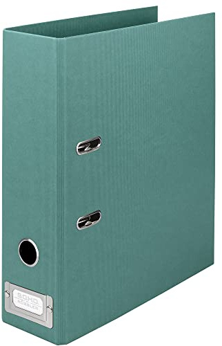 Rössler SOHO Büro-Ordner | Ordner DIN A4 | Aktenordner A4 breit | Ordner A4 breit mit Beschriftungsfeld | DIN A4 Ordner mit Hebelmechanik | 320 x 285 x 80 mm | 1 Stück | Farbe: Grün | Blau | Opal