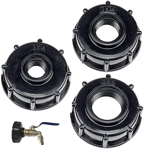 Set di 3 accessori per tappo serbatoio IBC da 1/3/4/1/2 pollici - ventilazione, filettatura fine, adattatore Storz e altro - per contenitori IBC, Adatto per serbatoio dell'acqua da 1000 litri