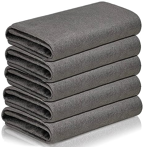 Domkan Chiffon de Nettoyage Magique épaissi, Chiffon Vitre sans Trace Professionnel, 5 Pièces Chiffon de Nettoyage en Microfibre Réutilisable pour Fenêtre (ferreux-5)