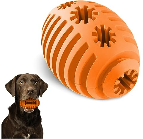 Homes&Bones Doggy Egg Hundespielzeug befüllbar aus Naturkautschuk zur Hundebeschäftigung als Futterball & Intelligenzspielzeug für mittlere bis große Hunde orange