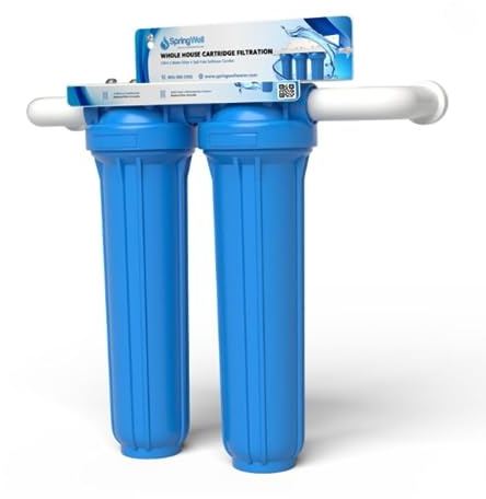 SpringWell Whole House Water Filter Cartridge System - Carbon + Sediment Filter + Salt Free Softener