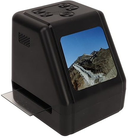 Annadue Scanner per Pellicole, Scanner per Diapositive con Schermo da 2 Pollici, Converte 135 126 110 Diapositive da 8 Mm in Scanner per Negativi Fotografici Digitali JPG da 22 MP