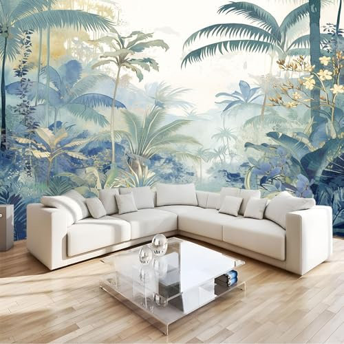 Fotomural Selva de plantas tropicales Fotomural Pared, 250x175 cm Papel Pintado 3D, Fotomurales Decoración de Comedores Moderna Lana Sala Cuarto Salón