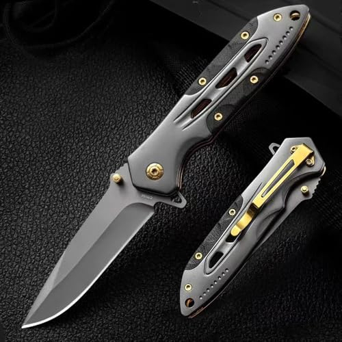 BEFUNC Klappmesser Taschenmesser - Outdoor Messer - Edelstahl Einhandmesser mit Gürtelclip - Survival Messer - Outdoor Klappmesser für Camping, Angeln
