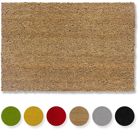 Kokosmatte Innen & überdachten Außenbereich Natur - 40 x 60cm (Rechteckig) | Rutschfeste Fußmatte langlebig Schuhmatte 100% Kokos Fussmatte natürliches Material Türmatte Eingangsbereich schmutzabweisend