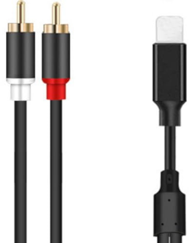 EWANTO 1m für iOS für Apple für iPhone 5 bis 13 X Xr Xs Max für Ipad (m) auf 2X Cinch (m) Audio Adapter Schwarz Adapterkabel Musik für Apple für iPhone für iPad für iPod für MacBook analog Stereo