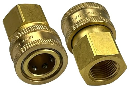 M&M Smartek Schnellkupplung Buchse 3/8 auf 3/8 IG | Messing-Hochdruckadapter für Schnellwechselsysteme, Lanzen, Pistolen, Schläuche und Zubehör
