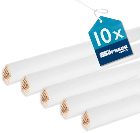 Viertelstab Kiefer – 14x14x2400 mm, 10 Stück, weiß RAL 9016 lackiert | Sörnsen Wood Sockelleiste – hochwertige Fußleisten mit Viertelstab Profil – Beste Qualität hergestellt in Norddeutschland