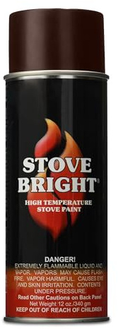 Stove Bright High Temp Paint - Russett | Heat Resistant Spray for Wood Stove BBQ Grill Fireplace Engine | Satin Finish | Rust Resistant Metal Coating | Withstands 1200°F | Primer Friendly