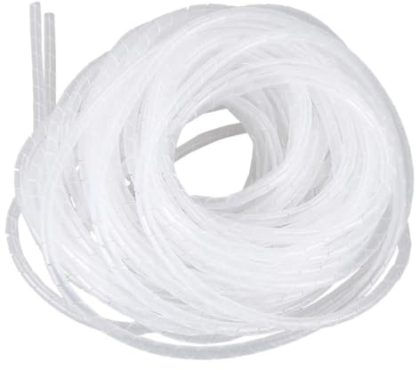 8 mm x 10 m weißes Spiralband zum Organisieren und Schützen von Kabeln. Verabschieden Sie Sich von Kabelsalat und genießen Sie einen aufgeräumten und unordentlichen Raum.