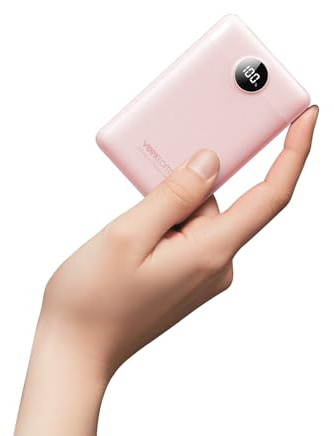 Batterie Externe 10000mAh Mini Power Bank - Batterie Externe Charge Rapide 22.5W VEEKTOMX Power Bank USB-C Compact pour iPhone Samsung (Rose)