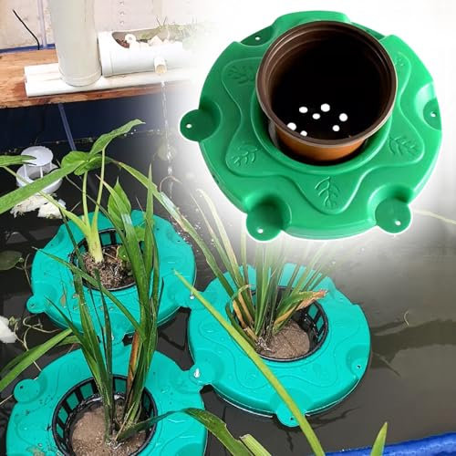KLYDBMYT Schwimmender Blumentopf, rund, für Teiche, Hydrokultursystem zum Züchten von Wasserpflanzen, Setzlingstöpfe, Körbe, künstlicher schwimmender Blumentopf (Farbe: Pflanzgefäß B, Größe: 6 Stück)