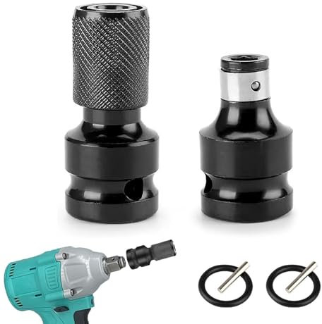 2 Piezas Adaptador de Llave de Impacto de Vaso 1/2 a 1/4, Adaptadores De Broca Para Llave De Impacto Adaptador De Zócalo De Soporte, Destornillador Herramientas Reparación Neumáticas Eléctricas