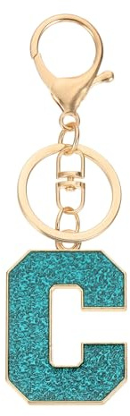 PATIKIL Porte-clés en métal avec lettre initiale de l'alphabet de A à Z pour femmes ou filles - Bleu