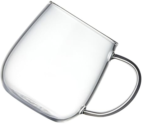 Warmhm Glasbecher Transparent Für Saft Milch Tee Mehrzweck Wasserbecher Weiß Mit Griff Für Getränke Geeignet Als Geschenk Für Freunde Familie Hochwertiges Glasmaterial