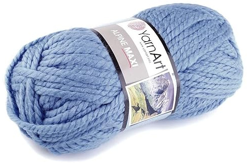 cyclingcolors Acryl-Strickgarn, Wollknäuel, Strickpullover, Weste, Socken, Schal, Mütze, Häkeln, 250 g, Länge 105 m, Himmelblau