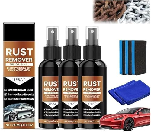 Spray Antirouille, Convertisseur De Rouille, Anti Rouille Metal, Antirouille, Dissolvant de Rouille pour Métaux,Rust Remover Spray, Dissolvant de Rouille Puissant pour Métal,Outils,Voitures (3)