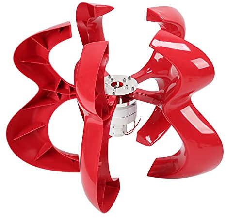 Halearo Generatore di Turbine Eoliche 12V 24V Kit Generatore di Corrente Ad Asse Verticale Efficiente a Bassa velocità del per Lampioni, Forma di Zucca Rossa (300W)