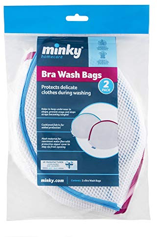 Minky Delicate Bra Wash Bag 2 Pack, Reusable Laundry Bags for Washing Machine, Mesh Laundry Protective Case with Zips