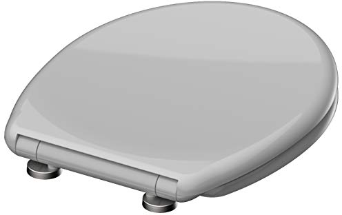 Schütte WC-Sitz - Toilettendeckel | Klodeckel mit Absenkautomatik & Schnellverschluss | Duroplast | Grau | 19357