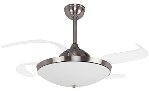 Orbegozo CP 105105 – Ventilador de techo con luz LED, 3 velocidades de ventilación, mando a distancia, silencioso, temporizador, 3 aspas retráctiles, 105 cm de diámetro, 70 W de potencia