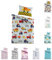 Kinder Baby Bettwäsche Set für Mädchen und Jungen | 100x135 cm + 40x60 cm | 100% Polyester Mikrofaser | Reißverschluss | Baustelle – Bagger und Autos | blau