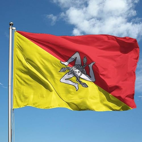 Bandiera SICILIA TRINACRIA 90x150 cm in poliestere, con doppia piega perimetrale ed asola.