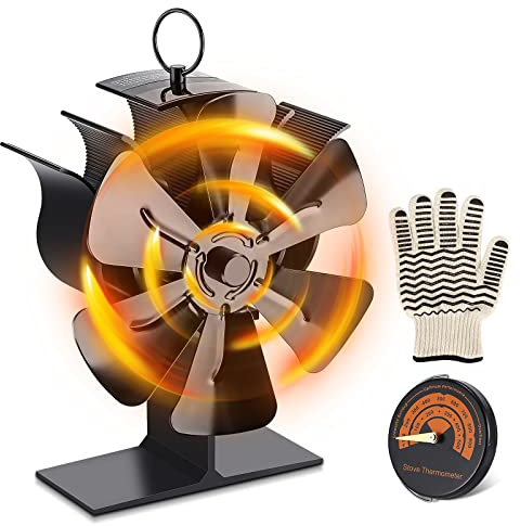 Kaminventilator, Ofenventilator Ohne Strom Leiser Kamin Ventilator Kaminlüfter Kaminbesteck Mit 6 Blättern