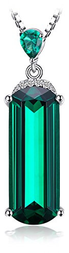 JewelryPalace Phantasieschliff 4.4ct Simulierter Smaragd Ketten Anhänger 45CM, Grün Schmuck Halskette Damen Silber 925 Collier Damen Ketten Edelstein Mädchen, Schmuck mit Stein Frauen Rosegold Gold