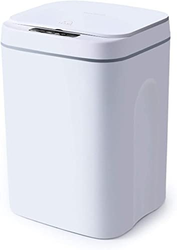Lightakai 16L Mülleimer, Automatik Mülleimer Smart Sensor Abfalleimer 0,3 Seconds Automatik Sensor Abfalleimer Papierkorb Automatic Öffnen/Schließen für Küche Schlafzimmer Bad (Weiß)