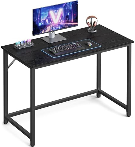 VASAGLE Datorskrivbord, litet kontorsbord och arbetsstation, arbetsskrivbord för hemmakontor, studierum, sovrum, 100 x 50 x 75 cm, industriell stil, metallram, svart, LWD041B56