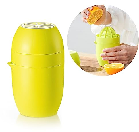 Manueller Entsafter, Saftpresse Manuell mit Saftbehälter Zitronenpresse Orangenpresse, Mit zwei Extrusionsoptionen Geeignet für Wassermelone, Erdbeere und die Meisten Früchte