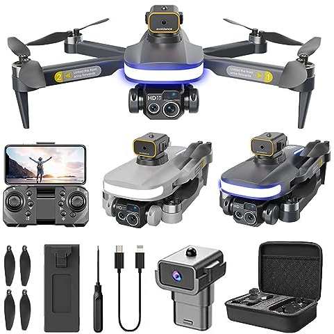 Drone RC Pliable avec Caméra HD 4K, GPS et Retour Automatique à la Maison - Quadrirotor Noir pour Adultes