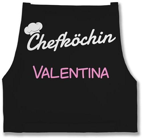 Geschenk mit Namen personalisiert by Shirtracer - Schürze - Kochschürze Damen Frauen - Chefköchin mit Name I Geschenk Küchenchefin I Küchenmeisterin I Geschenk Kochen