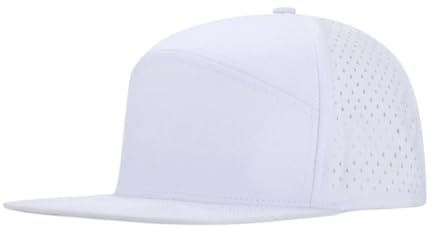 YAMEE Mesh Snapback Cap for Men Flat Brim Baseball Cap Breathable Golf Hat Adujustable