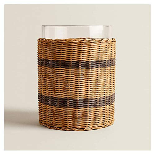 Ice Bucket Desktop Vase Creative Rattan Woven Lass Ice Bucket Home Storage Bucket Restaurant Hampagne Bucket Bar Beer Cocktail Ice Bucket Beverage Tub