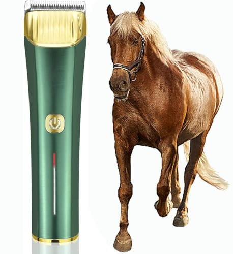 Cordless Horse Clippers,Low Noise Horse Trimmer Shaver Kit for Matted Long Hair,2 Speed 7000RPM Brushless Motor,Cordless Grooming Clippers for Horse