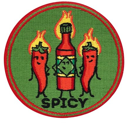 Finally Home Patch zum Aufbügeln - Spicy Chilli | Lustige Patches, Grüne runde Aufbügler, Essen Flicken, Flamme Aufnäher Spruch, Sexy Bügelpatch