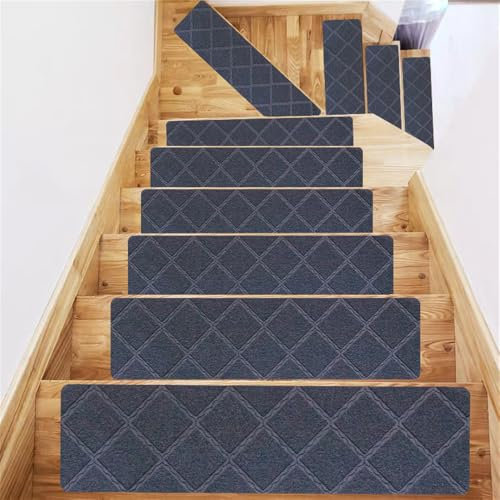 Odot 5/10 PCS Treppenstufen Matten, Stufenmatten rutschfest Treppenteppich, Gummimatte Außenbereich,Stufenmatten Selbstklebend, Stufenmatten Innen, für Kinder, Älteste (Grau,10 Stück)