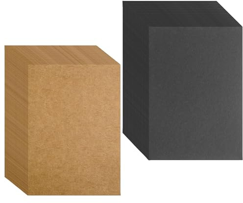 YSDMY 100 Stück Postkarten Blanko A6 Kraftpapier 14.5 x 9.5 cm Kraftkarton zum Drucken 350g/m² Blanko Karten postkarten Karteikarten Papier Karten für DIY Kreative Bastelprojekte (Schwarz/Braun)