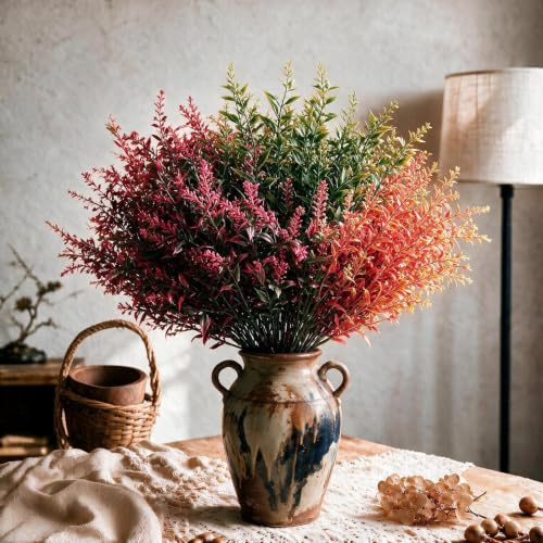 NOLACE Kunstblumen 12 Bündel Kunstblumen Herbst 4 Sortimente Herbststrauß Künstlich Geeignet für Herbstdekoration im Innen- und Außenbereich Gartentisch Künstliche Herbstblumen Künstlich Herbststrauß