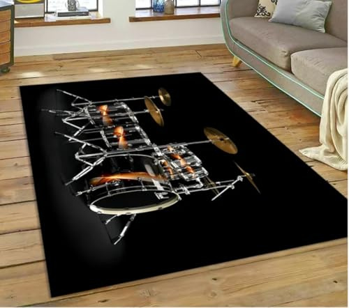 SHAOPENGA Kit De Batería Conjunto De Soporte De Batería Instrumentos Musicales Alfombra Alfombra para Dormitorio Sala De Estar Casa Decoración Sofá Decoración Alfombra60X90Cm