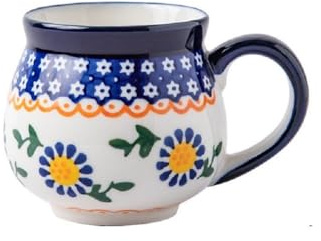 MAGICVOGEL Porzellanbecher Vintage Henkelbecher große Kaffeetasse Kaffeebecher Kakaobecher Geschenk für Frau Freundin Mädchen Oma (Blumenmuster)