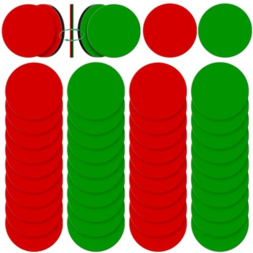 Xuhal 40 Stück rotgrüne Magnete, doppelseitig, wendbar, 3,20 cm Punkte, klassisch | Flip-Indikator für Whiteboard, Kreismagnete für Büro, Klassenzimmer, rot/grün, Farbcodierung für visuelle Projektverfolgung