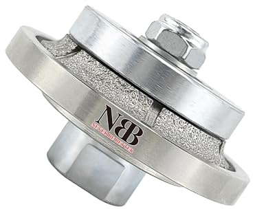 NBB Rueda de perfil de diamante fresa de enrutador de diamante con cubierta de hierro broca para perfilar porcelana baldosa cerámica granito mármol piedra para amoladora angular (Half-Bullnose B5)